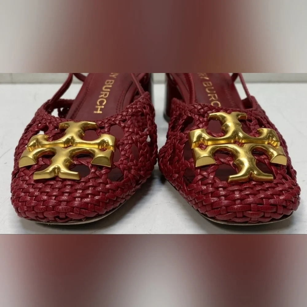 Tory Burch Red Sandals with Gold Accents 6.5 M
